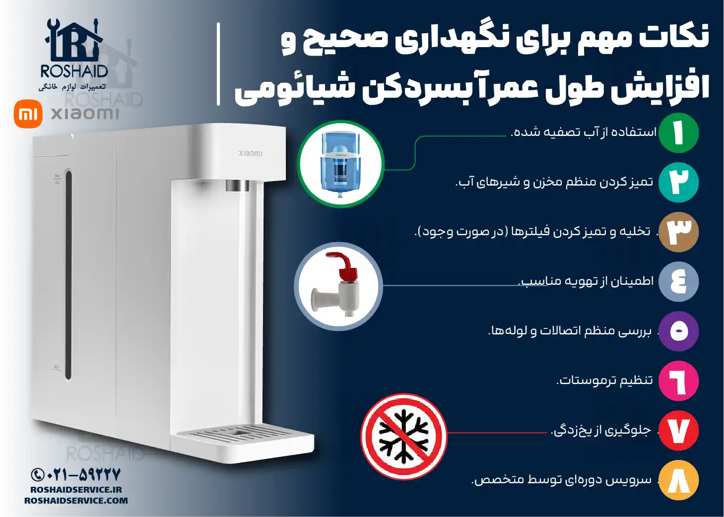 نکات مهم برای نگهداری صحیح و افزایش طول عمر آبسردکن شیائومی Xiaomi